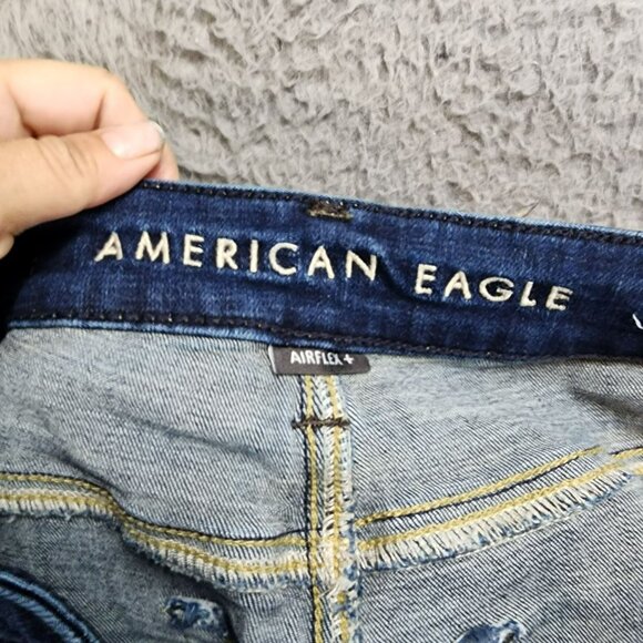 American Eagle Outfitters Jeans Mens 28x30 Dark Wash Stretch Low Rise Bootcut - Picture 13 of 16